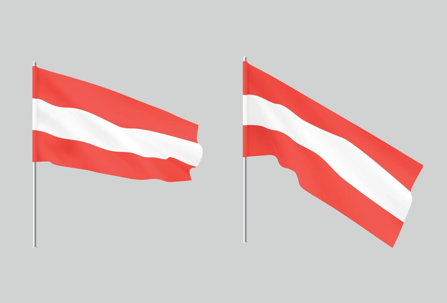 Flaggen von Österreich. satz realistischer nationalflaggen österreich. vektor