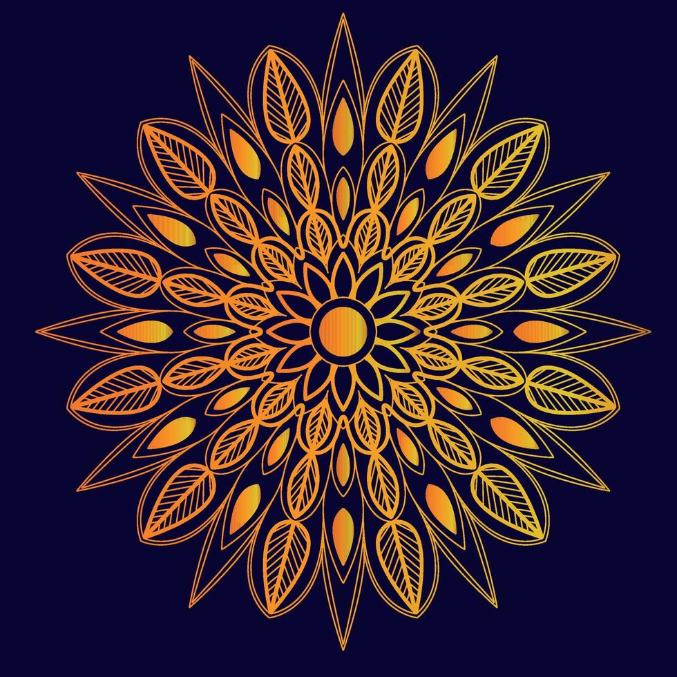 Luxus-Mandala-Hintergrund mit glänzenden Verlaufseffekten vektor