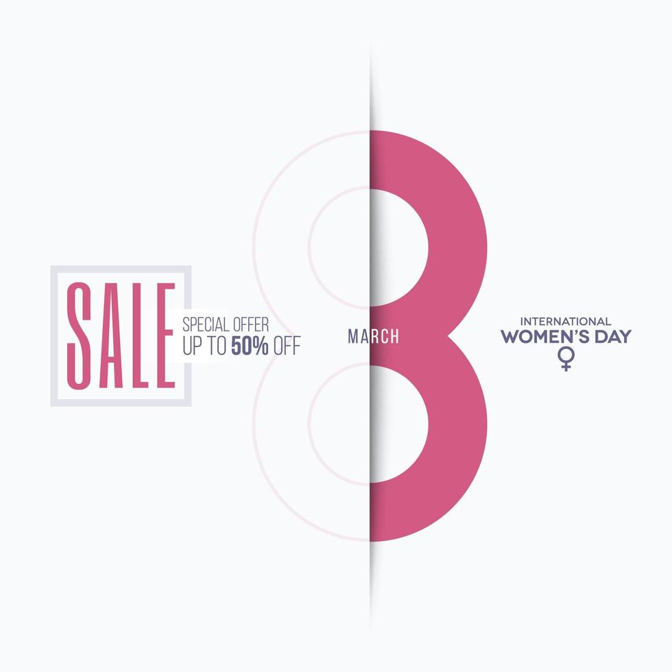 internationella kvinnors dag försäljning rabatt papper klipp affisch vektor