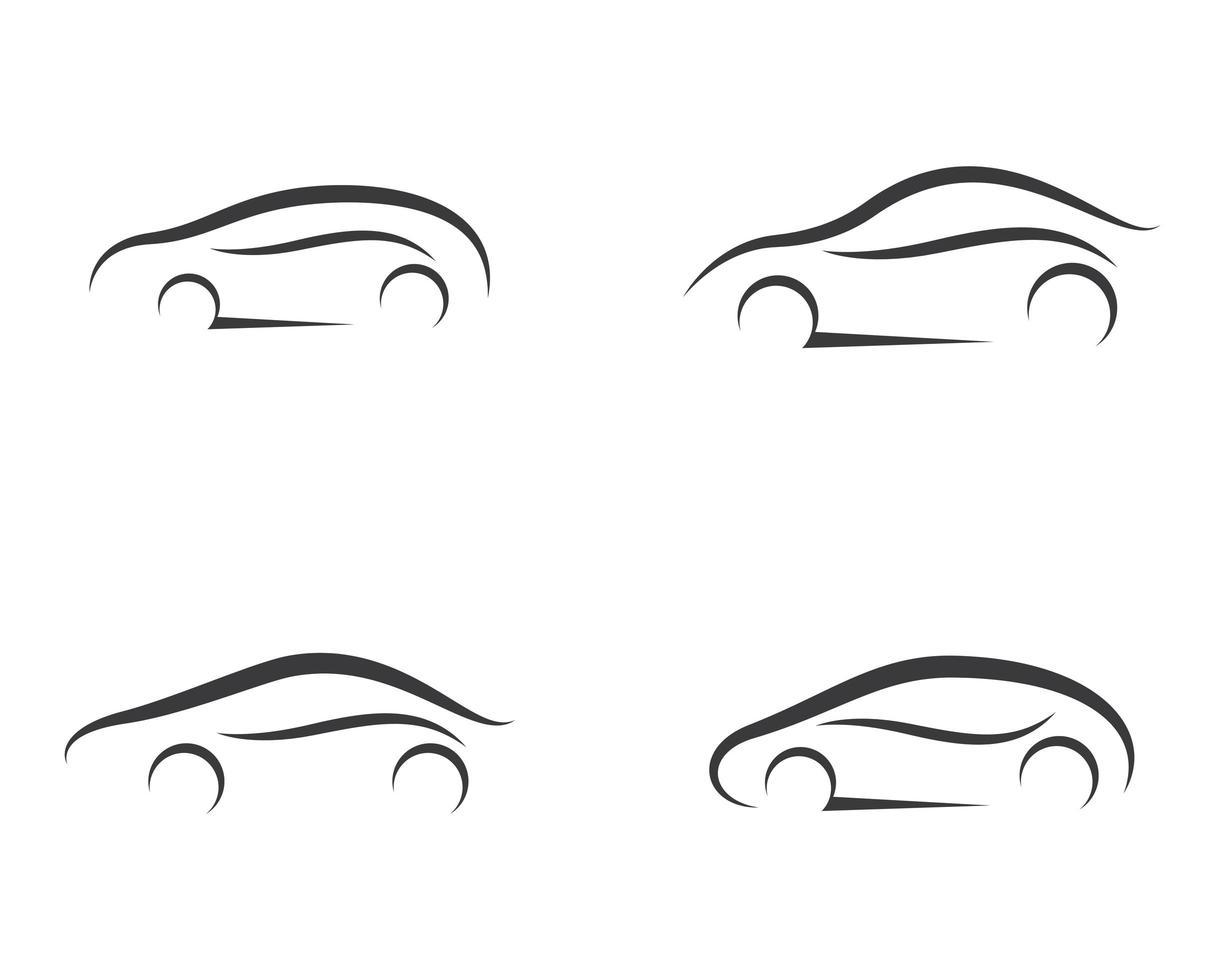 enkel linje bil symboluppsättning vektor