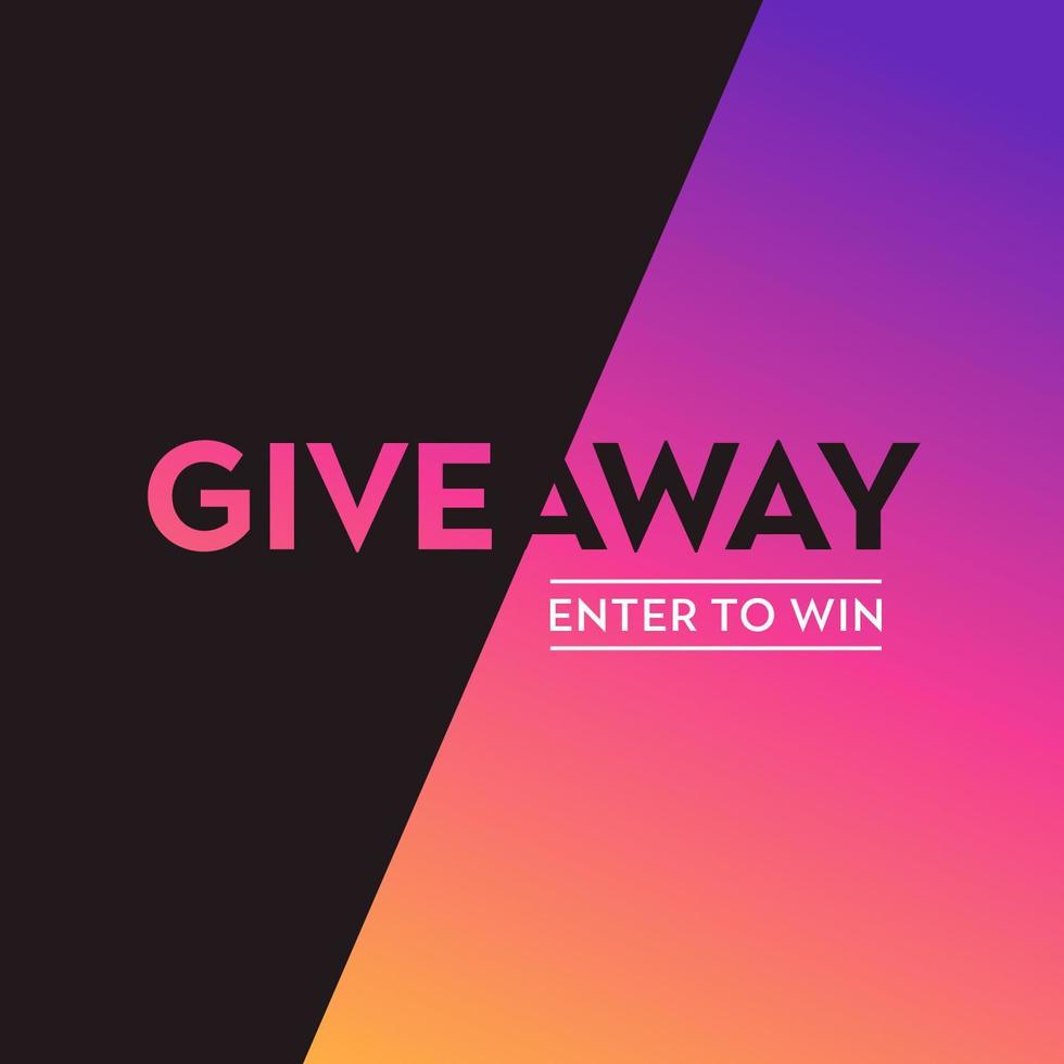 giveaway enter för att vinna kortmall vektor