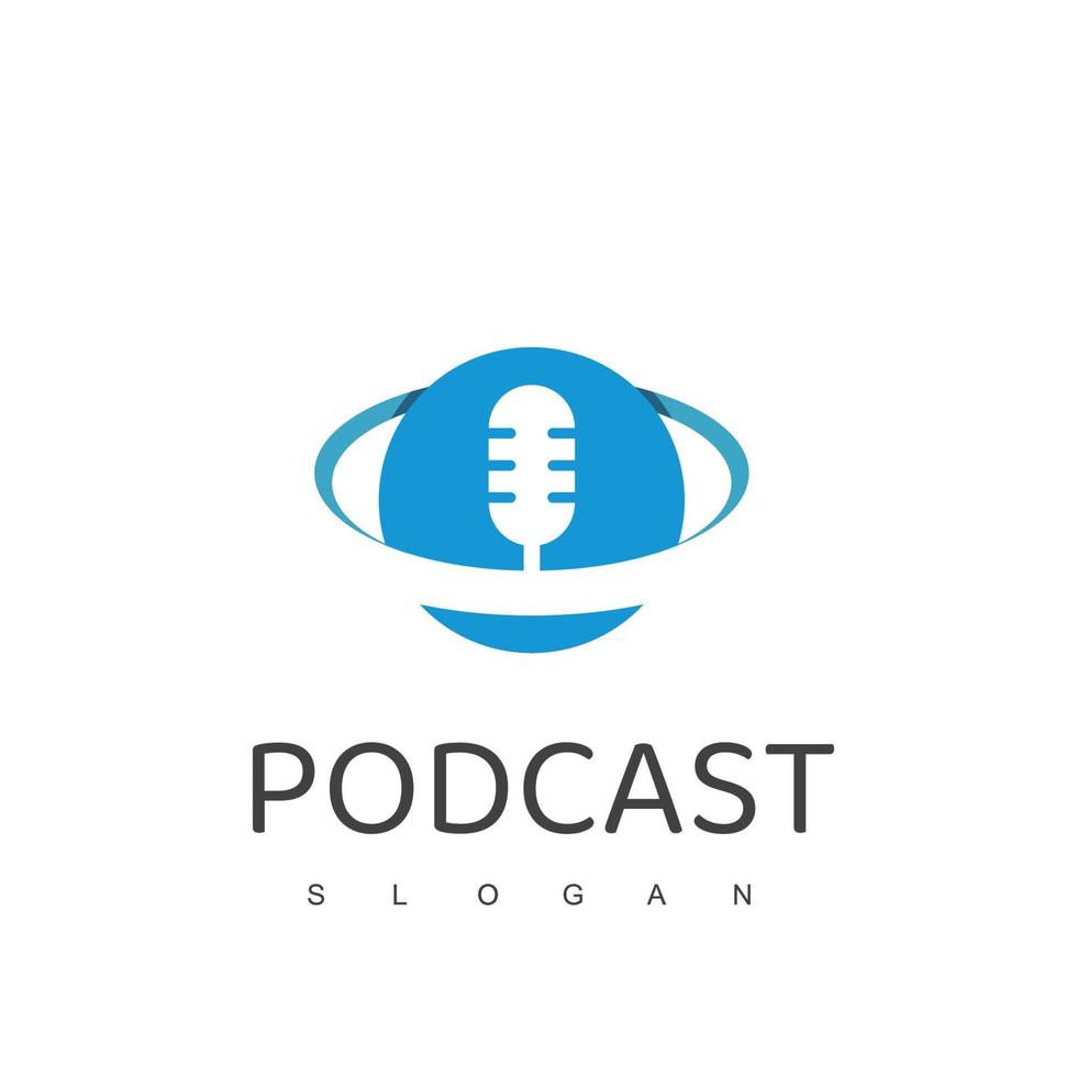 mikrofon logotyp för podcast affärsföretag symbol vektor