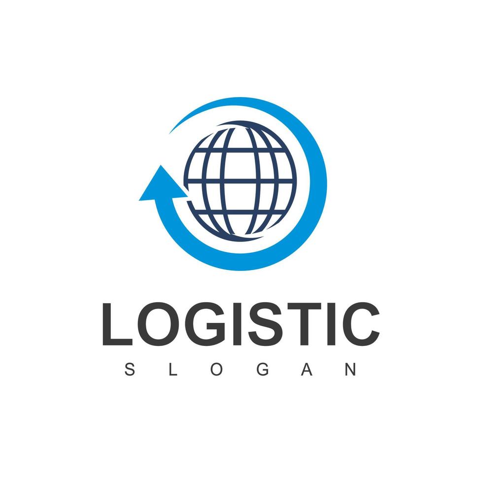 logistisk logotyp mall, expedition och transport affärsikon vektor