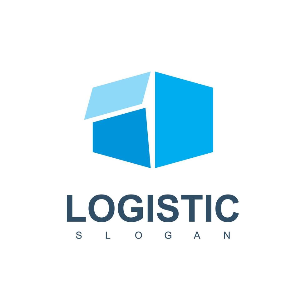 leveranslåda för logistisk logotypdesign vektor