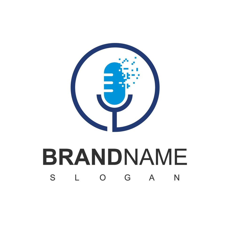 Mikrofon-Logo für das Symbol des Podcast-Unternehmens vektor