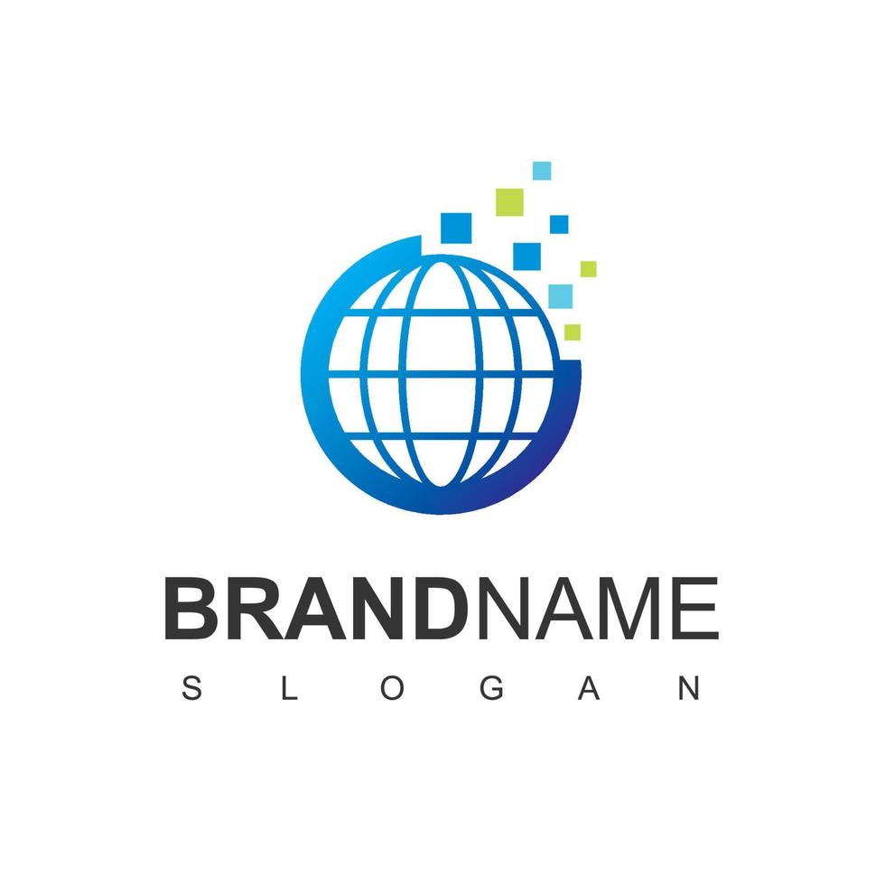 digital värld logotyp formgivningsmall vektor