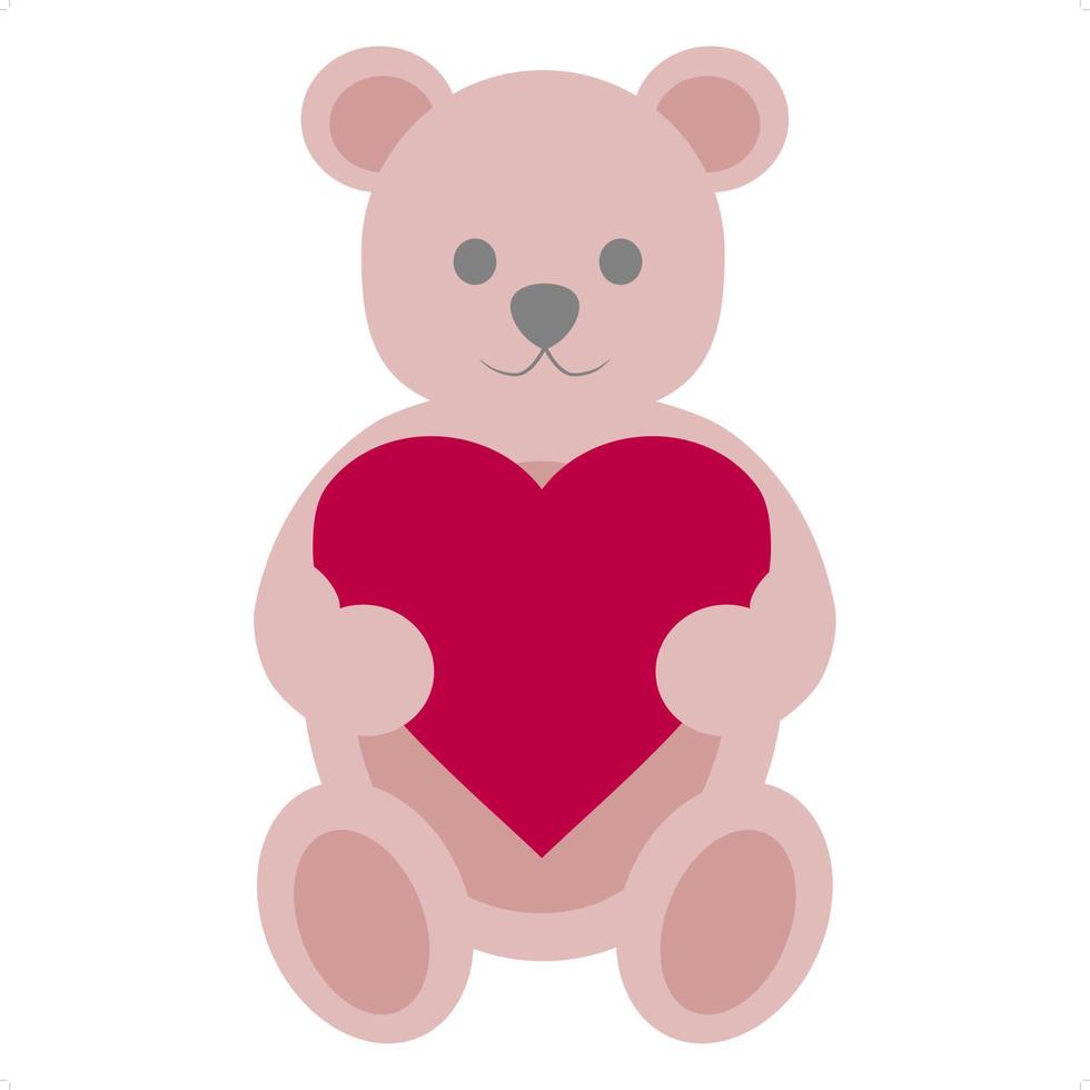 nallebjörn som håller hjärta vektor