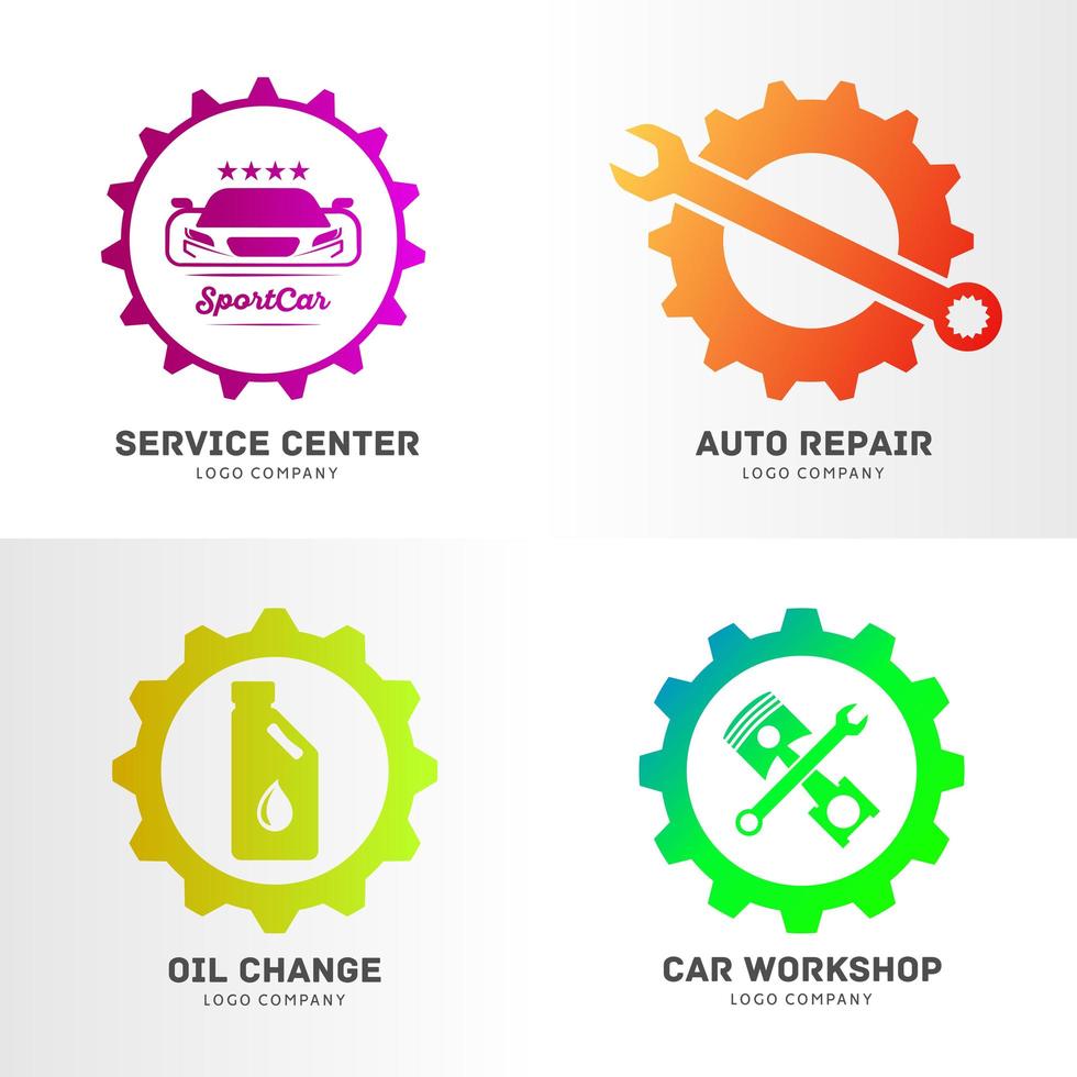 fordonsserviceföretagets logotypuppsättning vektor