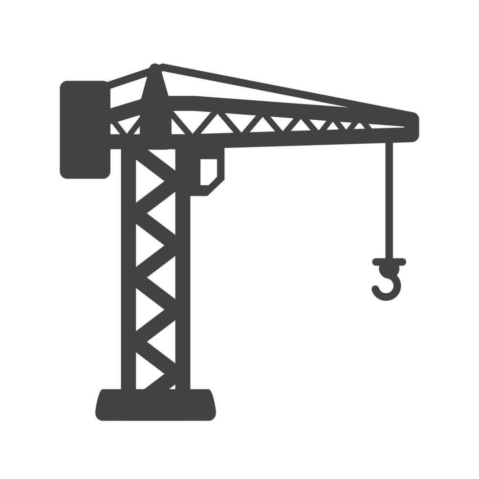 Crane II Glyphe schwarzes Symbol vektor
