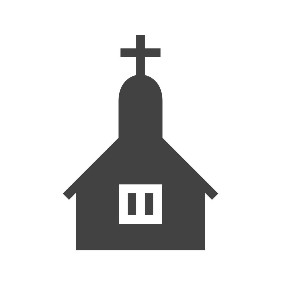 kyrkan glyf svart ikon vektor
