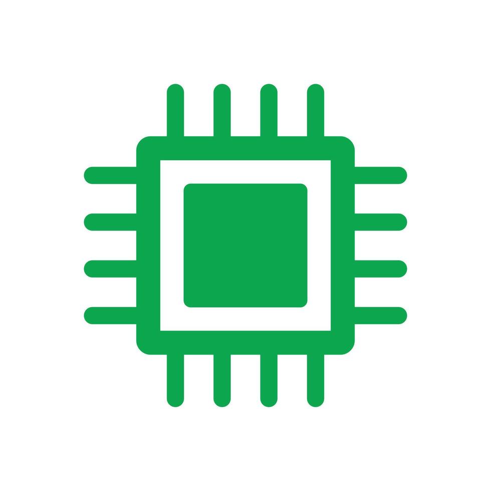eps10 grünes Vektorchip-Symbol oder Logo im einfachen, flachen, trendigen modernen Stil isoliert auf weißem Hintergrund vektor