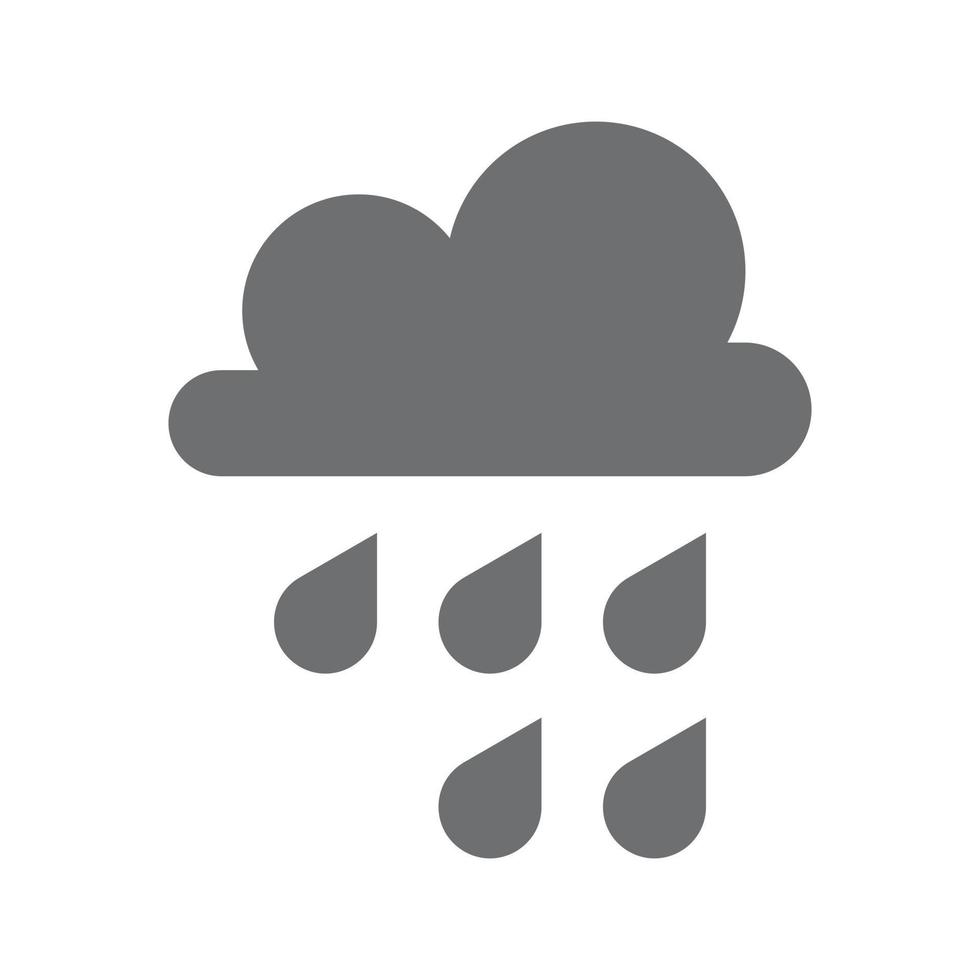 eps10 grå vektor regn solid ikon eller logotyp i enkel platt trendig modern stil isolerad på vit bakgrund