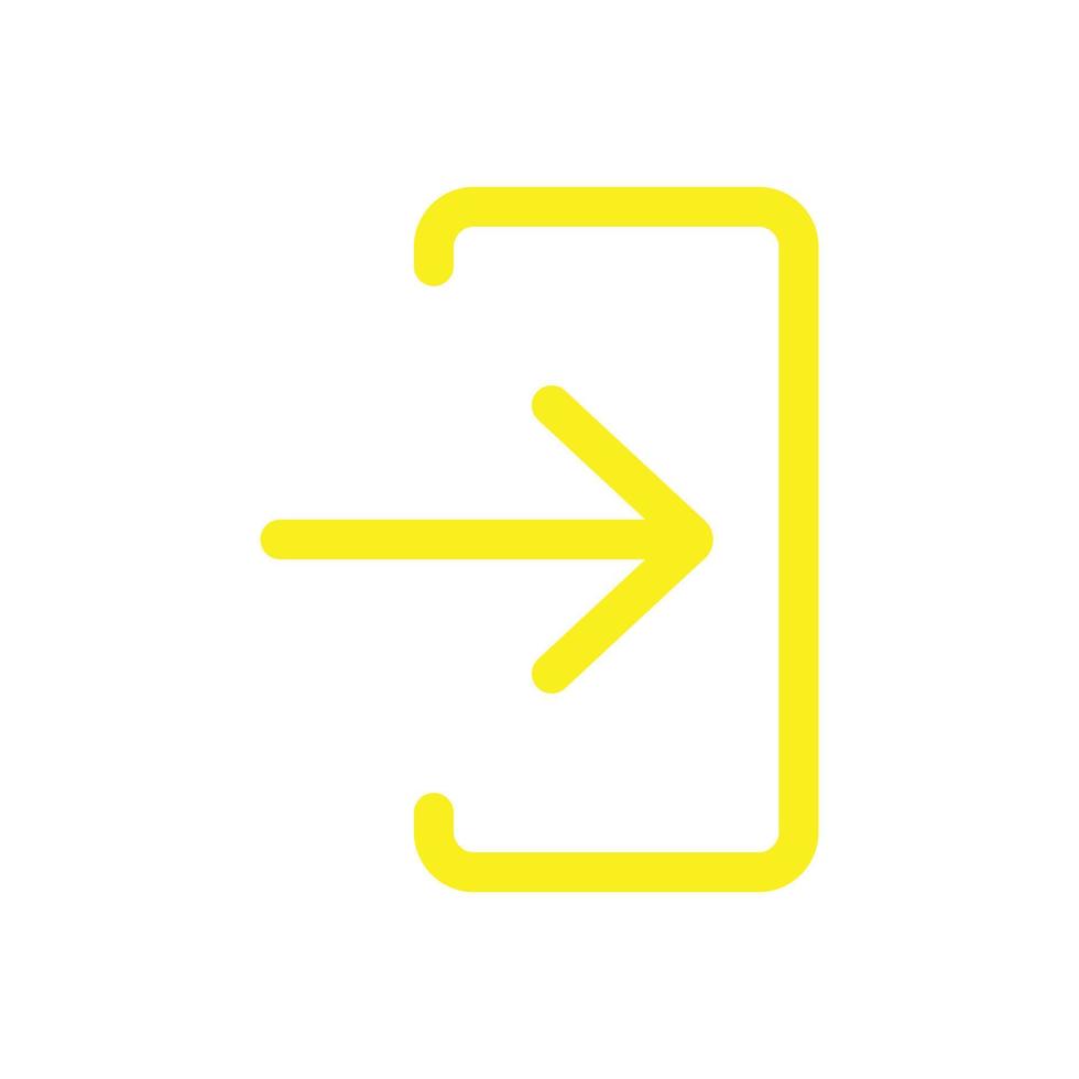 eps10 gelbes Vektor-Login-Symbol oder Logo im einfachen, flachen, trendigen, modernen Stil isoliert auf weißem Hintergrund vektor