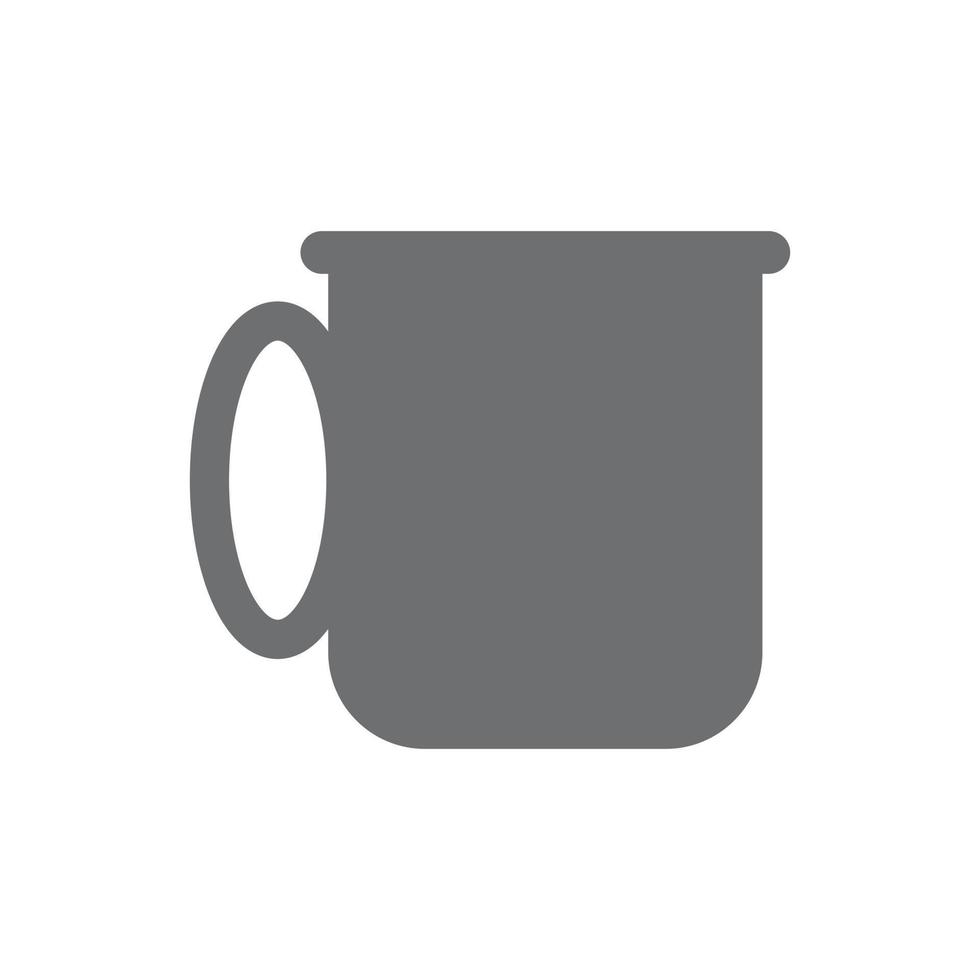 eps10 grå vektor kaffekopp solid ikon eller logotyp i enkel platt trendig modern stil isolerad på vit bakgrund