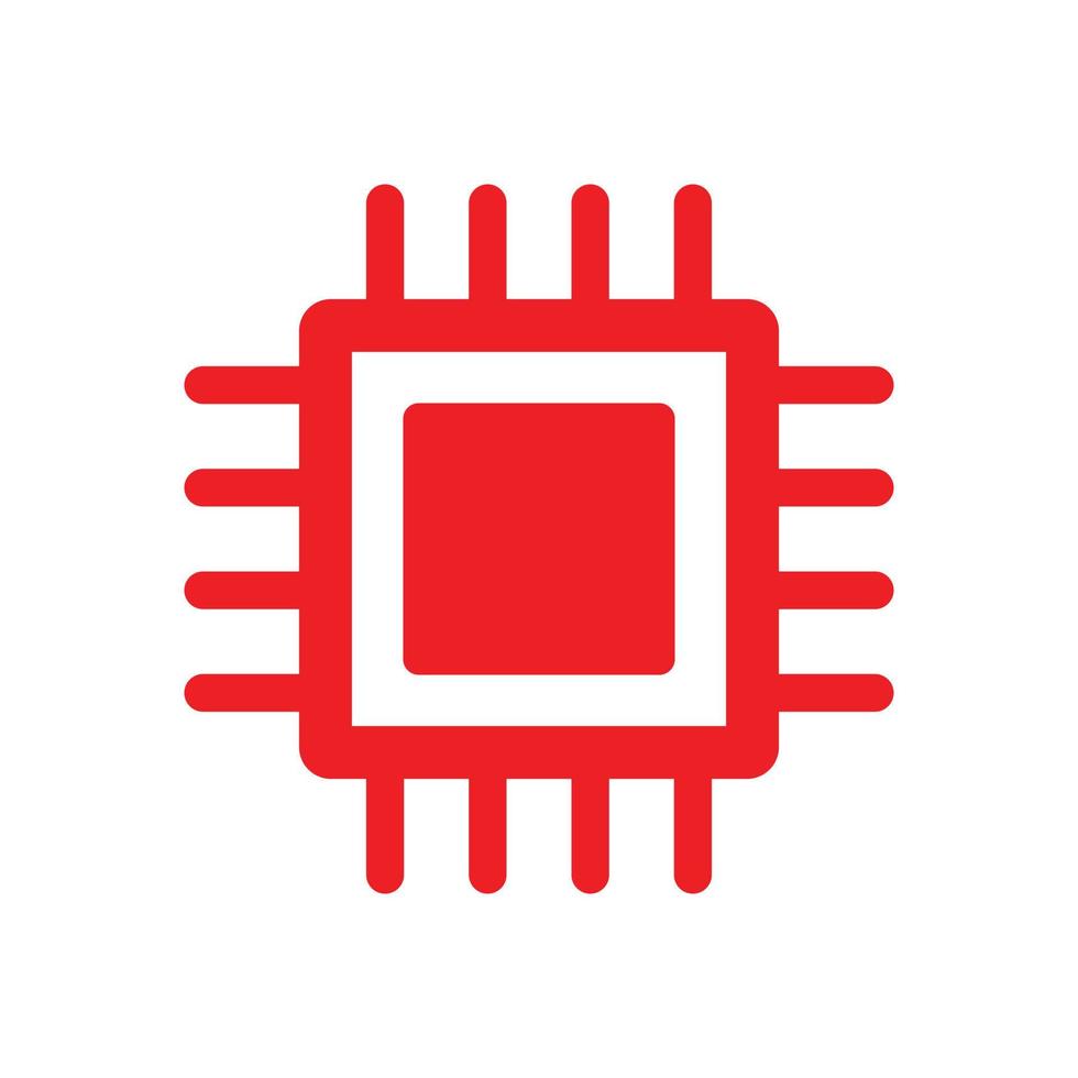 eps10 rotes Vektorchip-Symbol oder Logo im einfachen, flachen, trendigen, modernen Stil isoliert auf weißem Hintergrund vektor