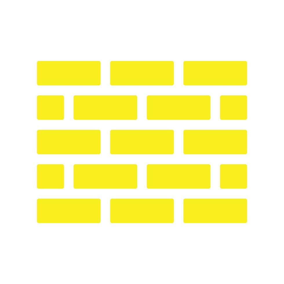 eps10 gelbes Vektorwandsymbol oder Logo im einfachen, flachen, trendigen modernen Stil isoliert auf weißem Hintergrund vektor