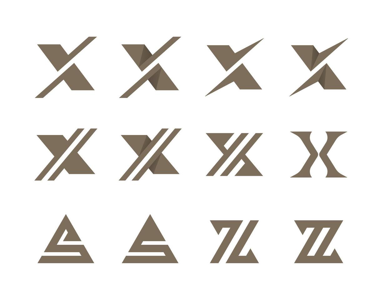 Buchstaben xs und z typografisches Logo gesetzt vektor