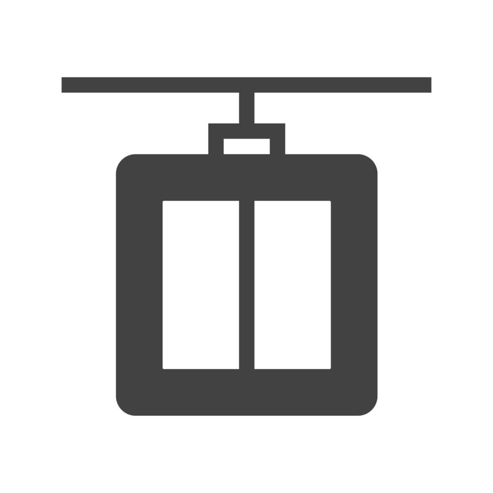 Seilbahn Glyphe schwarzes Symbol vektor