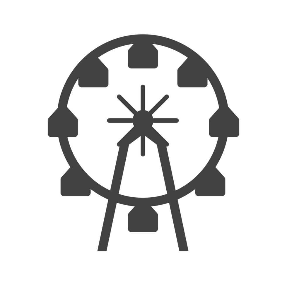 Riesenrad Glyphe schwarzes Symbol vektor