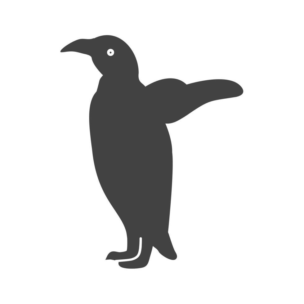 pingvin glyf svart ikon vektor