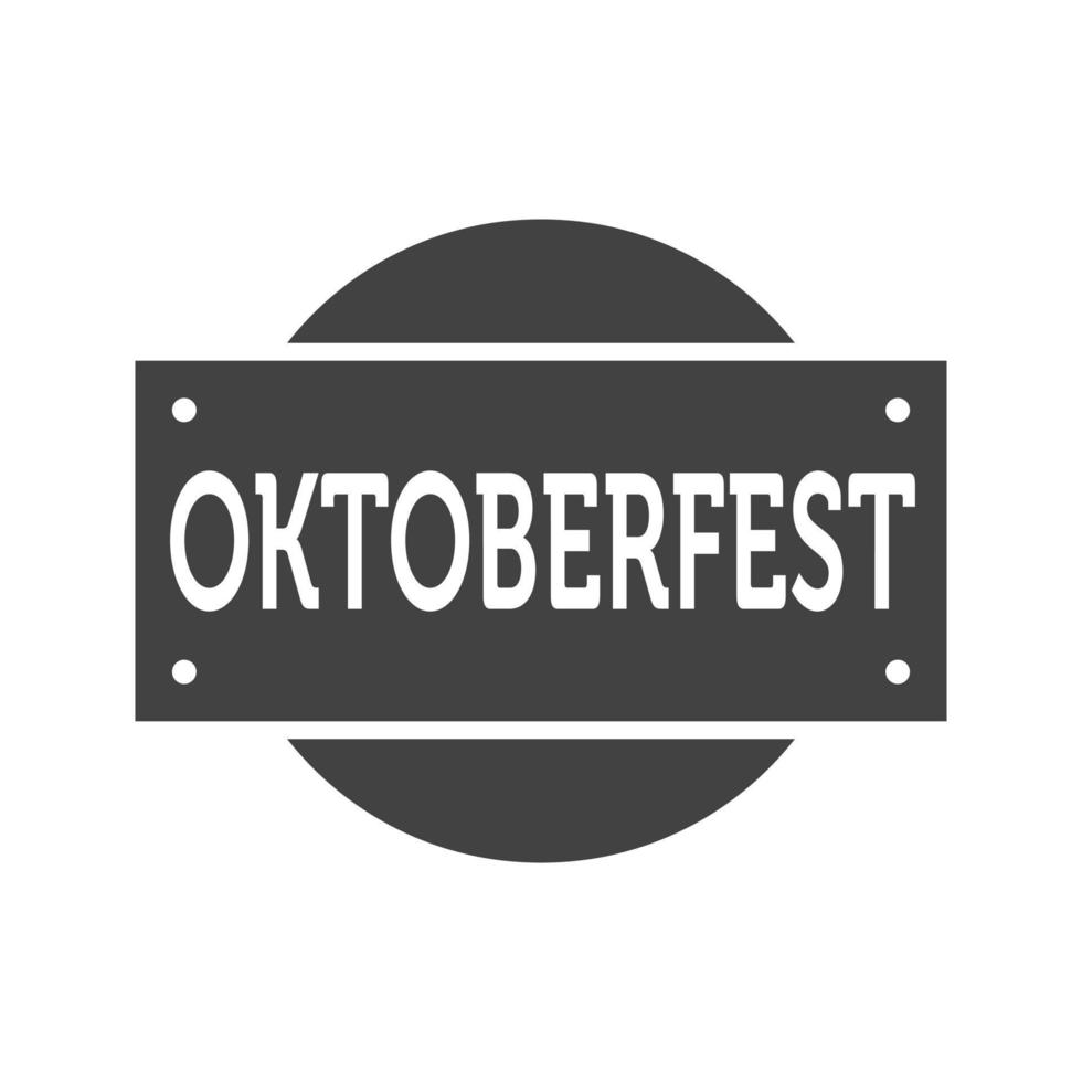 oktoberfest banner glyf svart ikon vektor