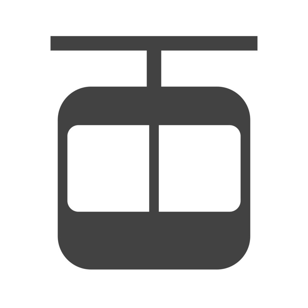 Seilbahn Glyphe schwarzes Symbol vektor