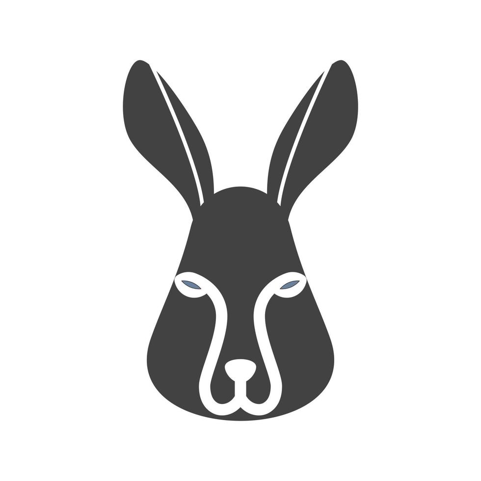 Kaninchengesicht Glyphe schwarzes Symbol vektor