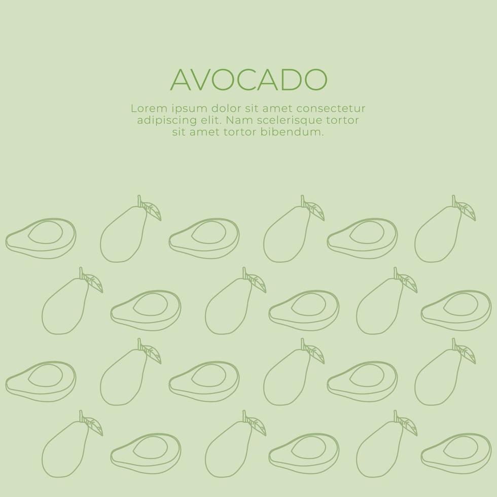 Avocado voller und halber Umrissvektor vektor