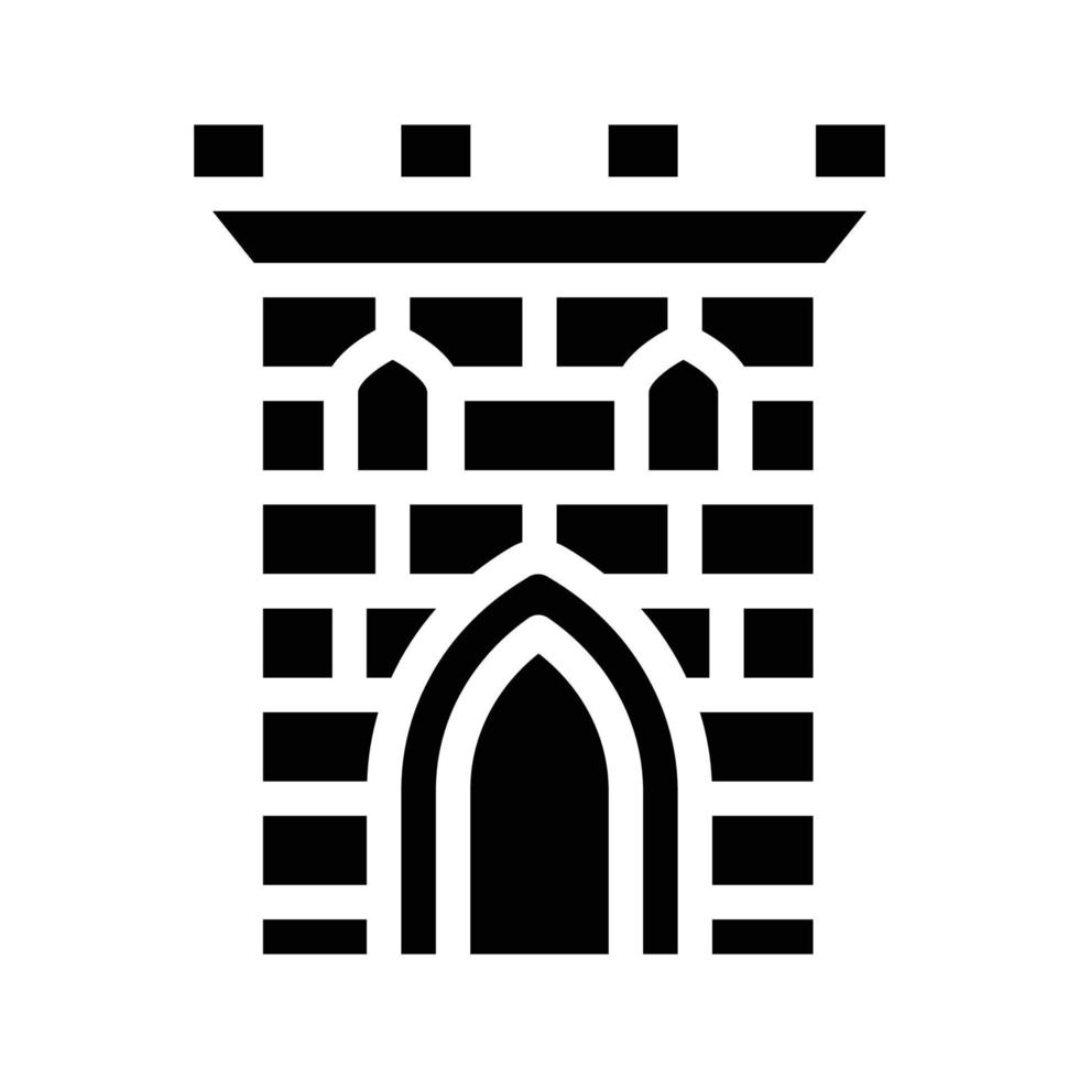 Burgturm Glyphe Symbol Vektor schwarze Illustration