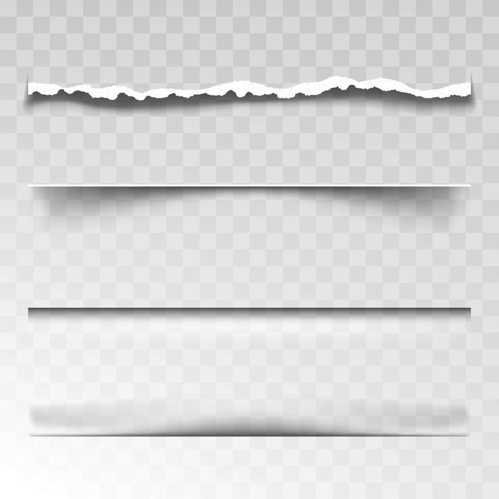 papierblätter beschatten verschiedene formen gesetzter vektor