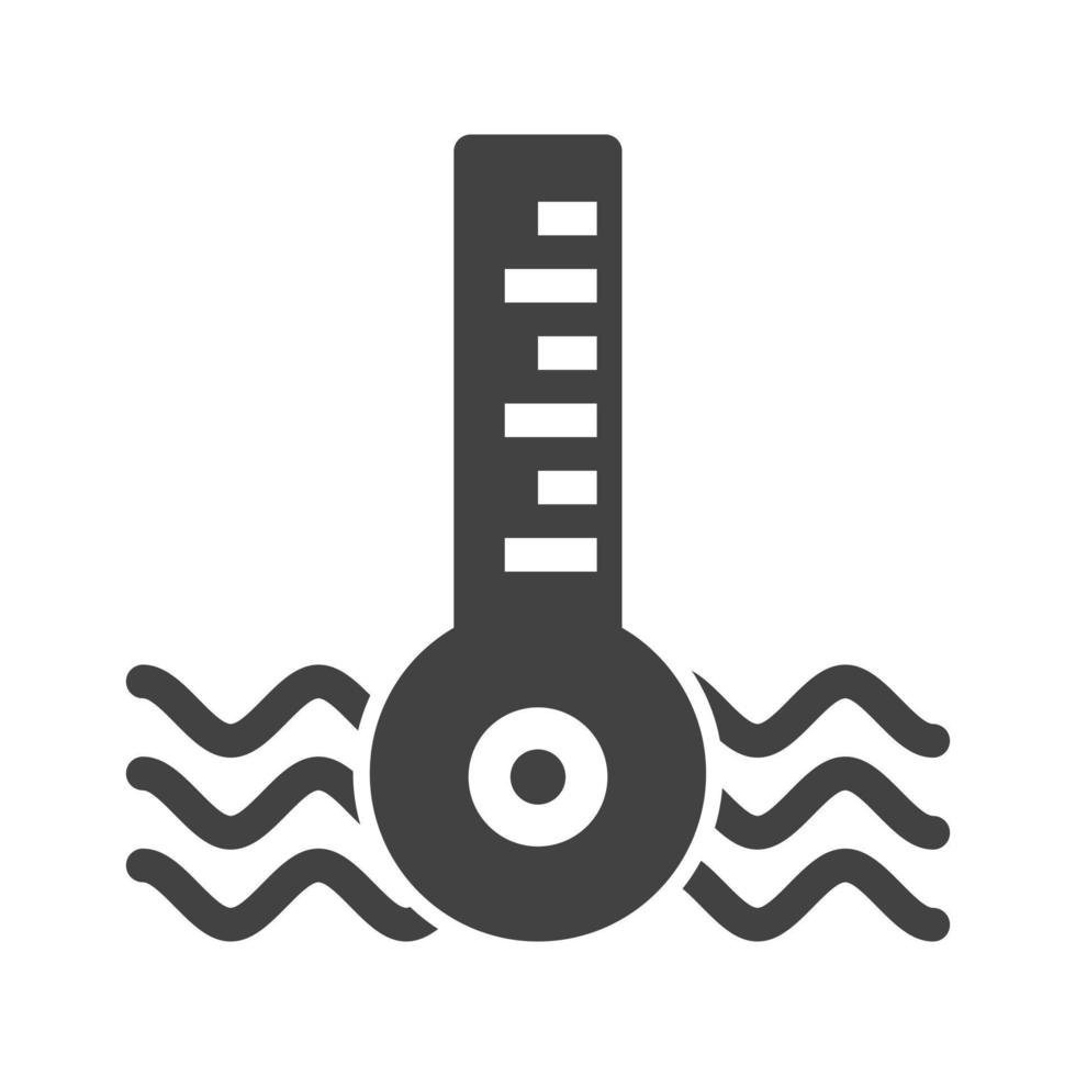 schwarzes Symbol für Autotemperatur-Glyphe vektor