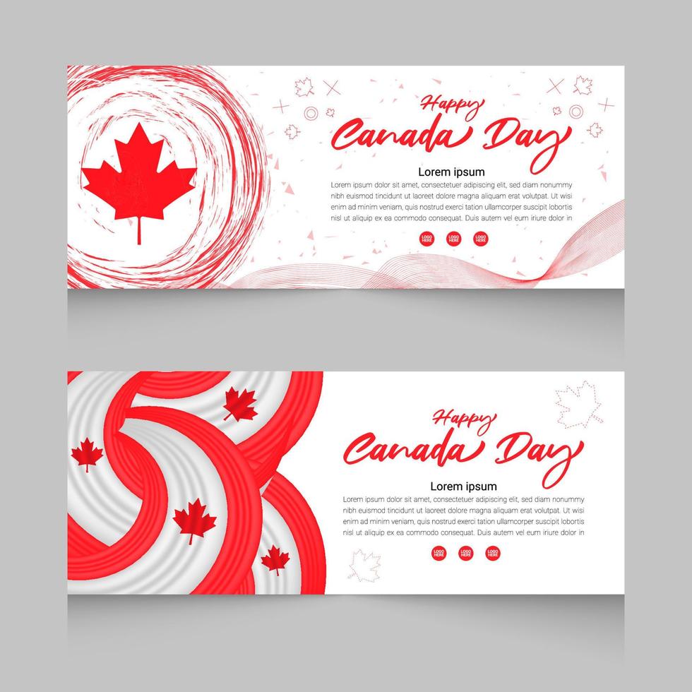 happy canada day vector holiday banner med canada maple leaf