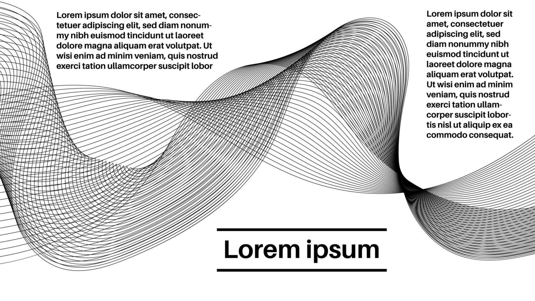 buntes modernes abstraktes Plakat mit dünner Linie gestreifter Rauchflussformkarte. kreativer betriebswirtschaftlicher hintergrund. Umschlag, Vorlage. vektor