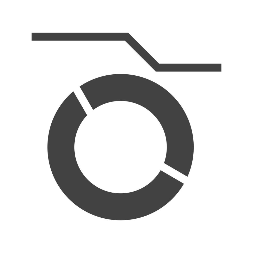 markiertes Donut-Diagramm Glyphe schwarzes Symbol vektor