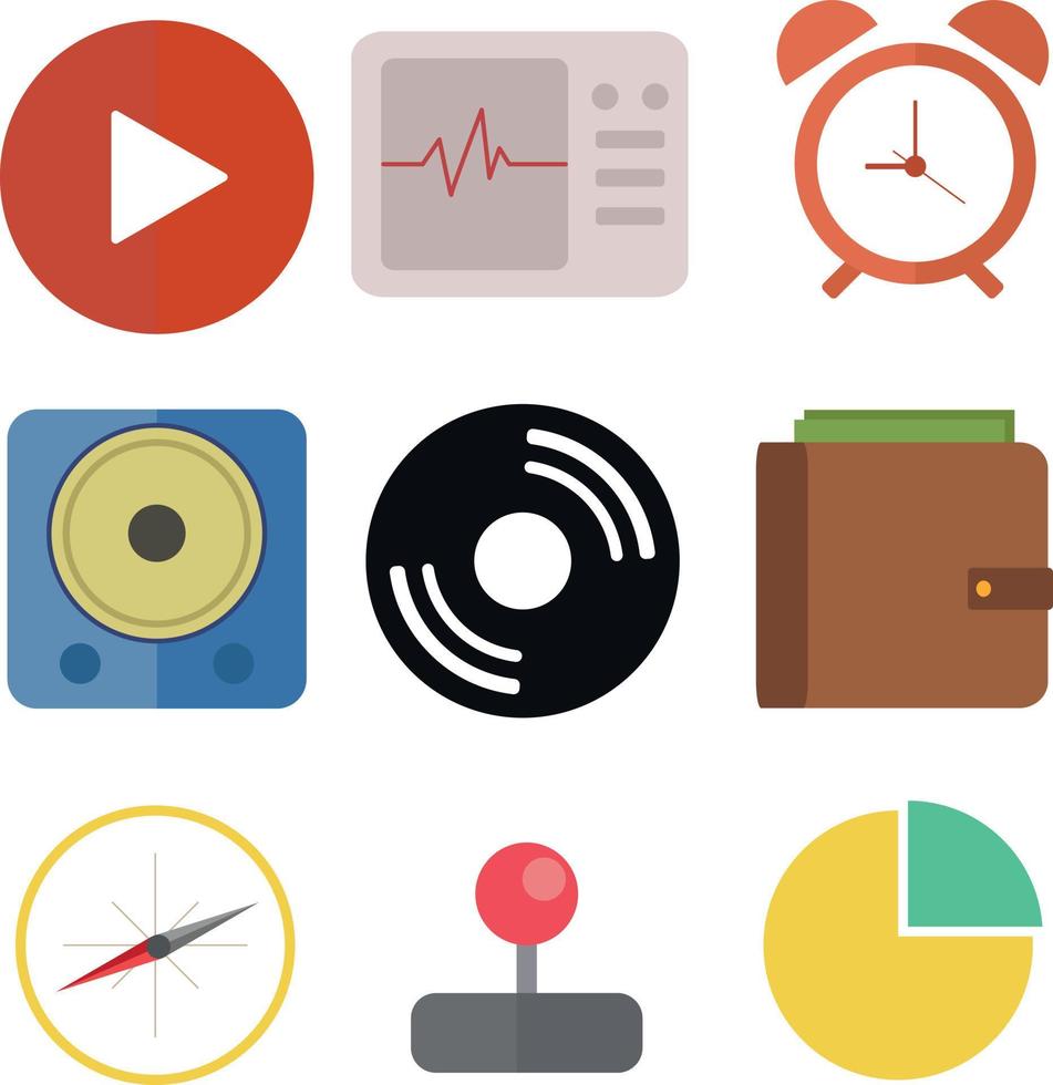 minimalistisches, flaches, sauberes Icon-Set 2 vektor