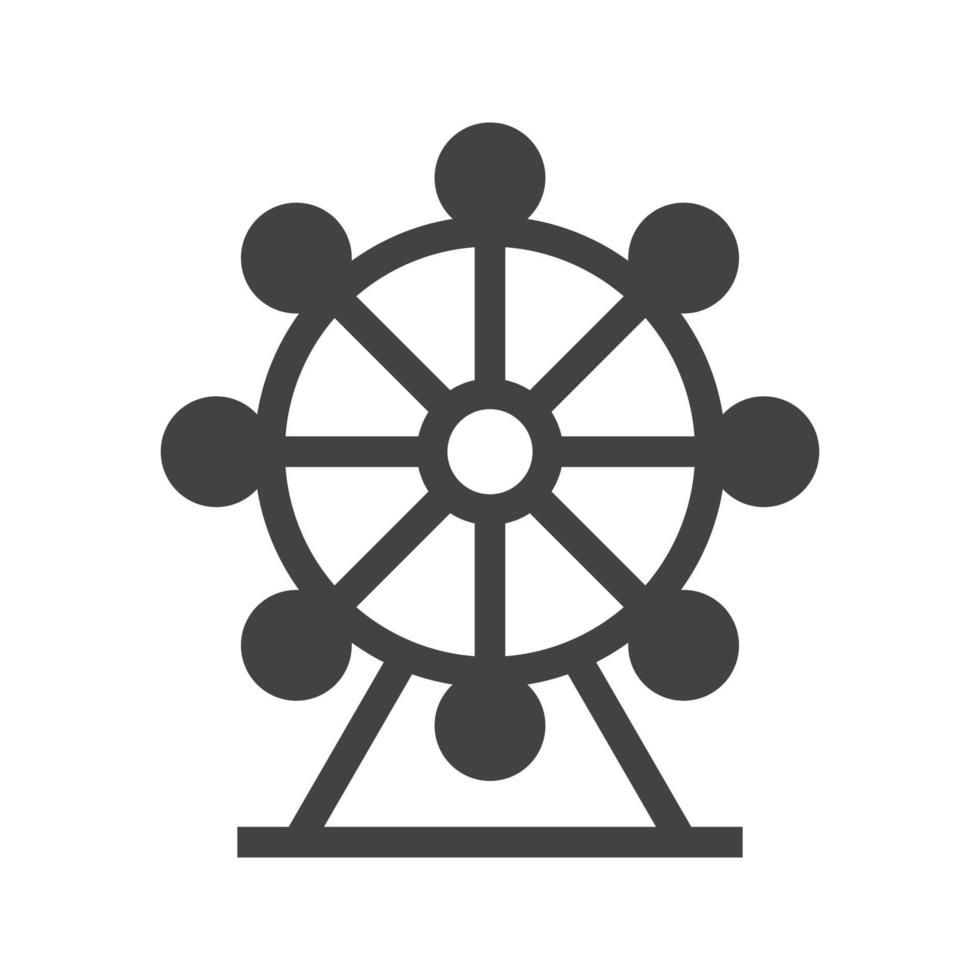 Riesenrad Glyphe schwarzes Symbol vektor