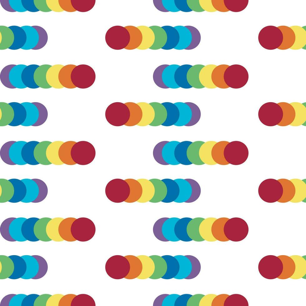 Nahtloses Muster mit mehrfarbigen Kreisen überlappen. Regenbogenfarbe zur Dekoration. vektor