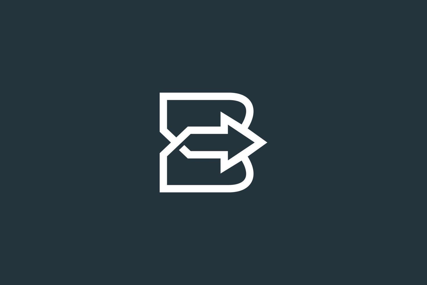 anfangsbuchstabe b und pfeil logo design vektorvorlage vektor