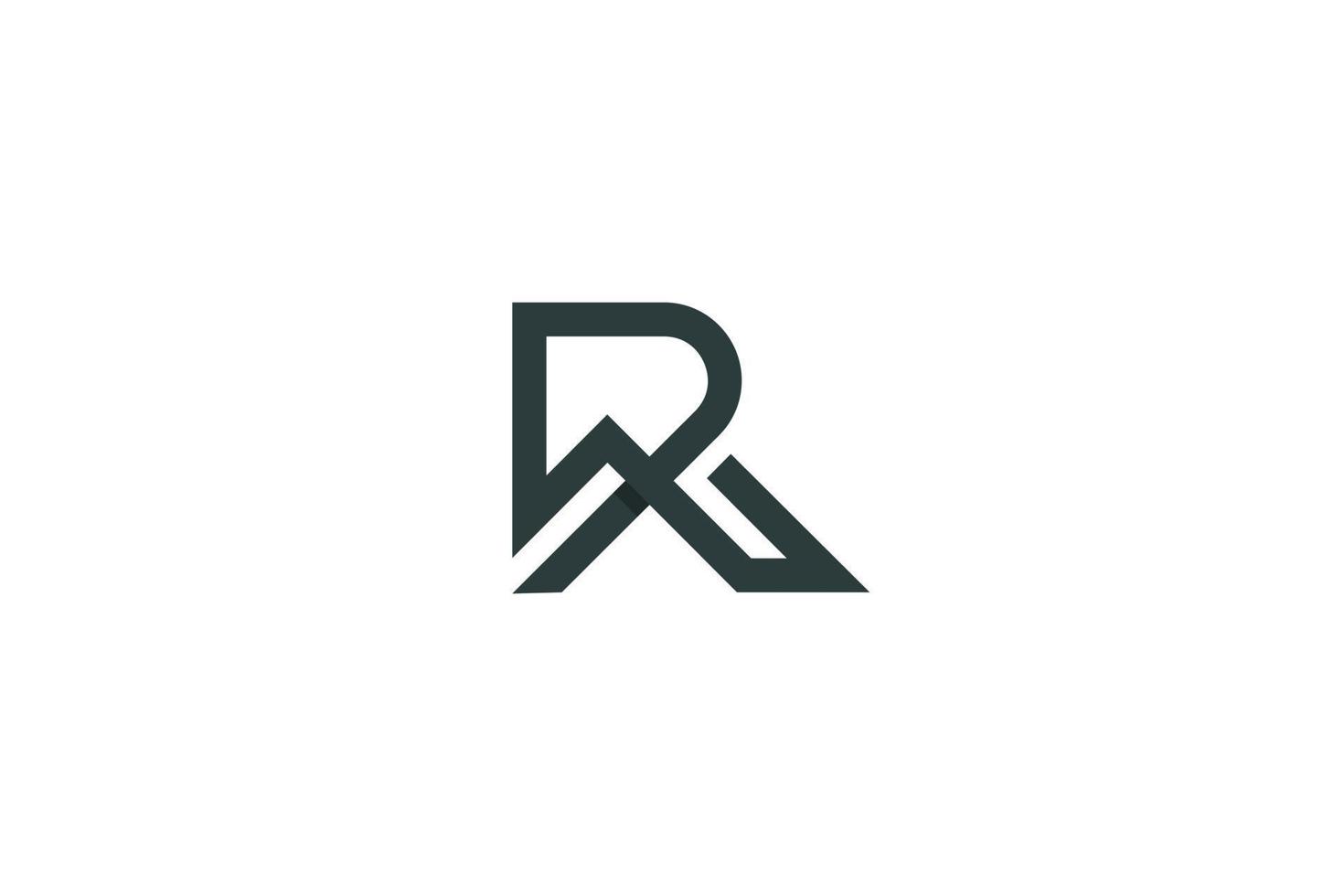första bokstaven r tak logotyp design vektor mall