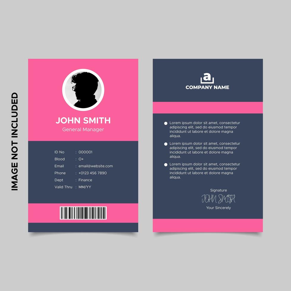 Personalausweisvorlage für Mitarbeiter mit modernem Design vektor