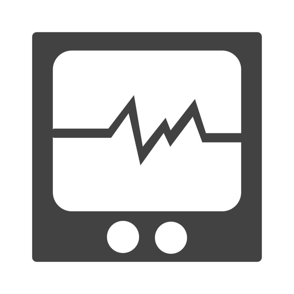 EKG-Monitor Glyphe schwarzes Symbol vektor