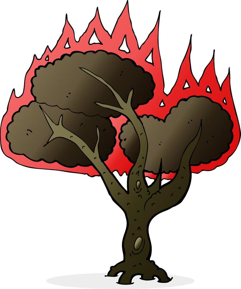 Cartoon brennender Baum vektor