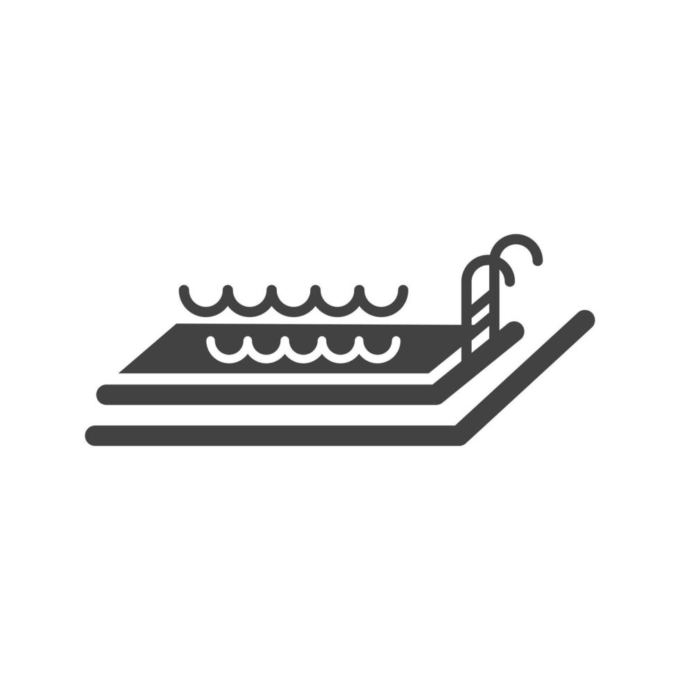 Schwimmbad Glyphe schwarzes Symbol vektor