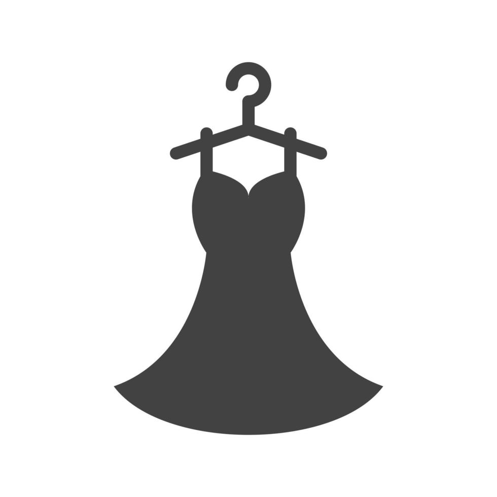 genähtes Kleid Glyphe schwarzes Symbol vektor