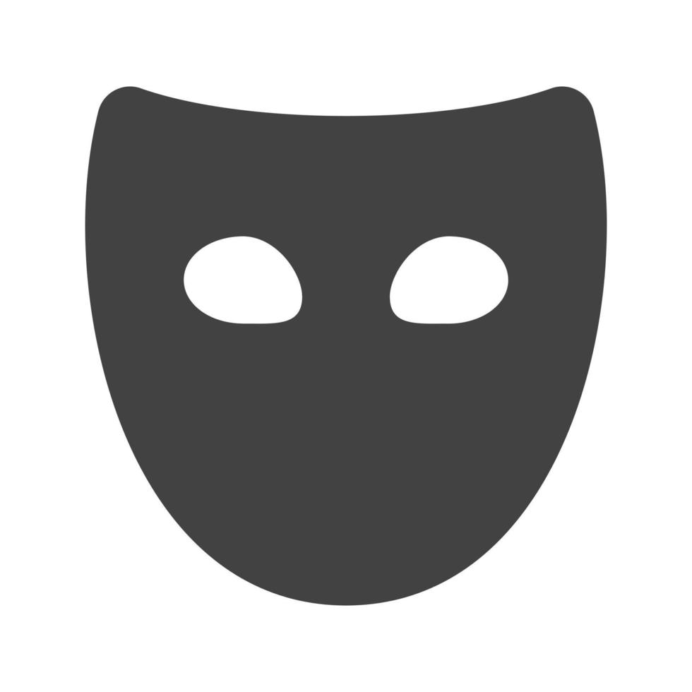 Schwarzes Symbol für Maskenglyphe vektor