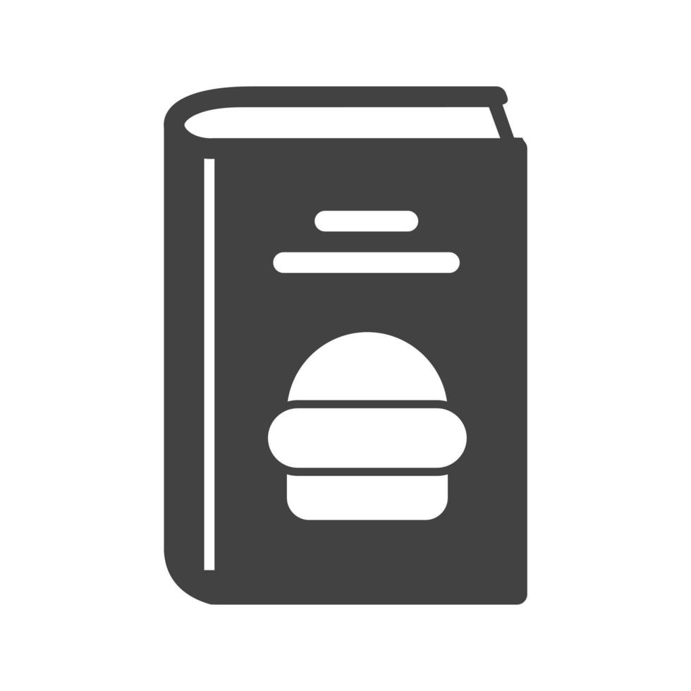 Fast-Food-Rezepte Glyphe schwarzes Symbol vektor