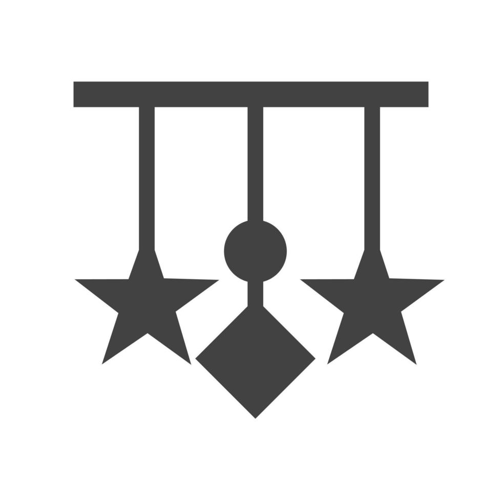 hängendes Spielzeug i Glyph schwarzes Symbol vektor