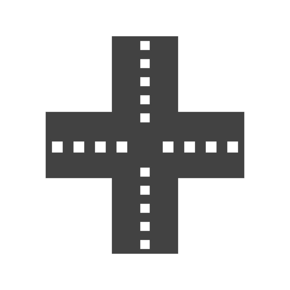 Schwarzes Symbol für verknüpfte Straßenglyphe vektor