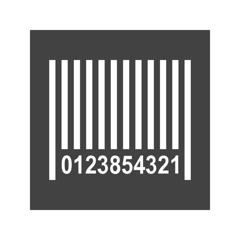 Barcode-Glyphe schwarzes Symbol vektor