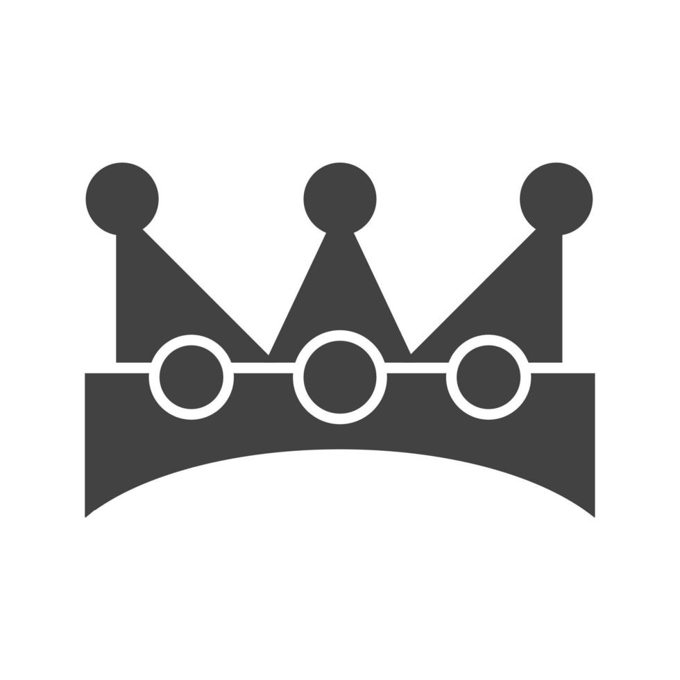 kung krona glyf svart ikon vektor